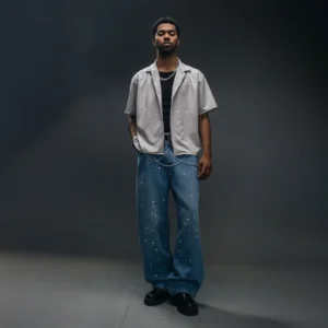 Boxy Cuban Collar Shirt Gray