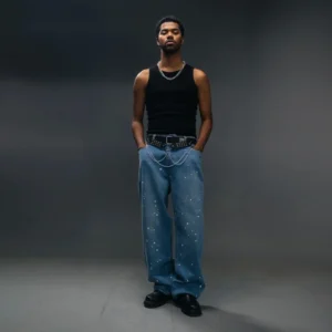 Denim baggy Painting Regular Blue