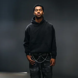 Hoodie Distressed Black Vintage